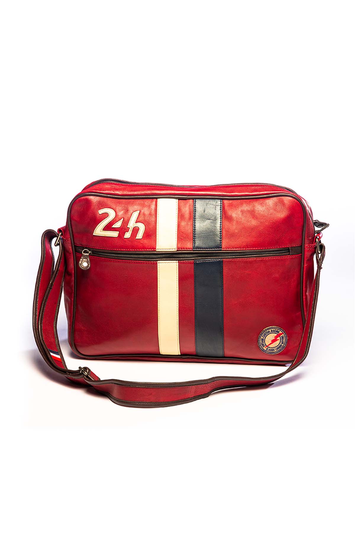Sacoche en cuir 24H Le Mans Messenger rouge Homme – Classic Legend