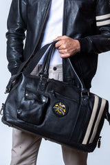 Sac de voyage en cuir Classic Legend Motors Gaston 48h noir