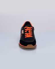 Baskets en cuir 24h Le Mans "24h" bleu marine / orange homme