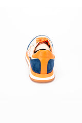 Baskets en cuir 24h Le Mans "24h" écru / bleu royal / orange homme