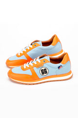 Baskets en cuir 24h Le Mans 66 bleu ciel / orange Homme