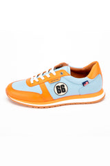Baskets en cuir 24h Le Mans 66 bleu ciel / orange Homme