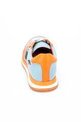 Baskets en cuir 24h Le Mans 66 bleu ciel / orange Homme