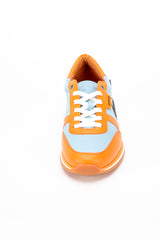 Baskets en cuir 24h Le Mans 66 bleu ciel / orange Homme
