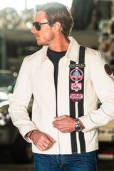 Blouson Carroll Shelby "Snake" en canvas écru Homme