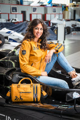 Sac à Main en cuir 24H Le Mans Courcelles jaune Femme