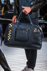 Sac de voyage en cuir 24H Le Mans Matthew 72h bleu royal