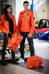 Blouson en cuir 24H Le Mans Edgar orange Homme