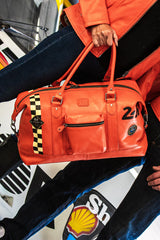Sac de voyage en cuir 24H Le Mans Andy 48h orange