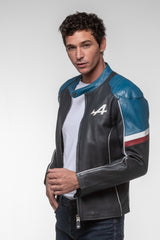 Blouson en cuir Alpine A424 Men bleu marine Homme
