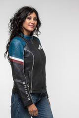 Blouson en cuir Alpine A424 Women bleu marine Femme