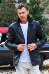 Steve McQueen Andrew Black Leather Jacket for Men