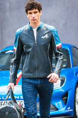 Blouson en cuir Alpine A424 Men bleu marine Homme