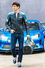 Blouson en cuir Alpine A424 Men bleu marine Homme