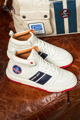 Men's Carroll Shelby Cobra Ecru Leather High-Top Sneakers