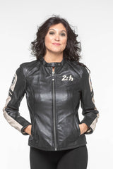 Blouson en cuir 24H Le Mans Adele noir Femme