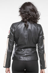Blouson en cuir 24H Le Mans Adele noir Femme