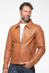 Steve McQueen Alan camel leather jacket Men