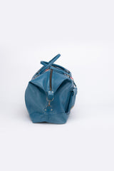 Sac de voyage en cuir 24H Le Mans André 6 72H bleu ocean