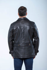 Steve McQueen Andrew Black Leather Jacket for Men