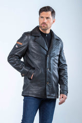 Steve McQueen Andrew Black Leather Jacket for Men