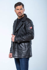 Steve McQueen Andrew Black Leather Jacket for Men