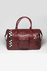 Sac de voyage en cuir 24H Le Mans Andy 48h rouge foncé