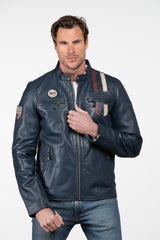 Men's Steve McQueen x Le Mans Austin 6 Royal Blue Leather Jacket