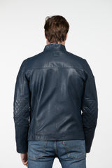 Men's Steve McQueen x Le Mans Austin 6 Royal Blue Leather Jacket