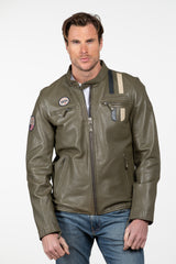 Men's Steve McQueen x Le Mans Austin 6 Khaki Leather Blouson