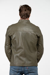 Men's Steve McQueen x Le Mans Austin 6 Khaki Leather Blouson