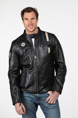 Men's Steve McQueen x Le Mans Austin 6 Black Leather Jacket