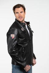 Men's Steve McQueen x Le Mans Austin 6 Black Leather Jacket
