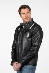 Men's Steve McQueen x Le Mans Austin 6 Black Leather Jacket