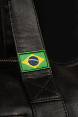 Sac de voyage en cuir Ayrton Senna "Ayrton Bag Sport" noir