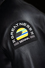 Blouson en cuir Ayrton Senna "Ayrton" noir Homme