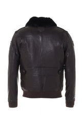 Blouson en cuir Royal Air Force Berliner marron foncé Homme