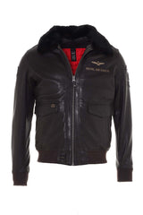 Blouson en cuir Royal Air Force Berliner marron foncé Homme