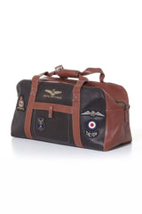 Sac de voyage en cuir Royal Air Force Bristol 3 48h marron foncé Homme