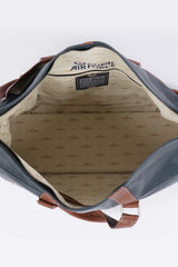 Royal Air Force Bader 3 72H Navy Blue Leather Travel Bag