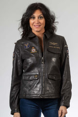 Royal Air Force Beeckman leather jacket dark brown Women