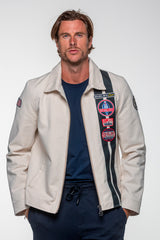 Blouson Carroll Shelby "Snake" en canvas écru Homme