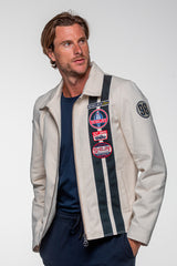 Blouson Carroll Shelby "Snake" en canvas écru Homme