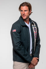 Blouson Carroll Shelby "Snake" en canvas bleu marine Homme