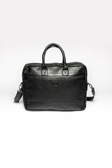 Sac bandoulière en cuir 24H Le Mans Bruce messenger noir