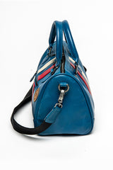 Leather handbag 24H Le Mans 1923 Courcelle ocean blue Woman