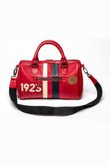 Leather handbag 24H Le Mans 1923 Courcelle red racing Woman
