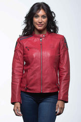 Blouson en cuir 24H Le Mans Caroll 4 rouge racing Femme