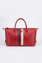 Sac de voyage en cuir 24H Le Mans Gaston 6 48h rouge racing