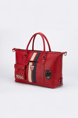 Sac de voyage en cuir 24H Le Mans Gaston 6 48h rouge racing